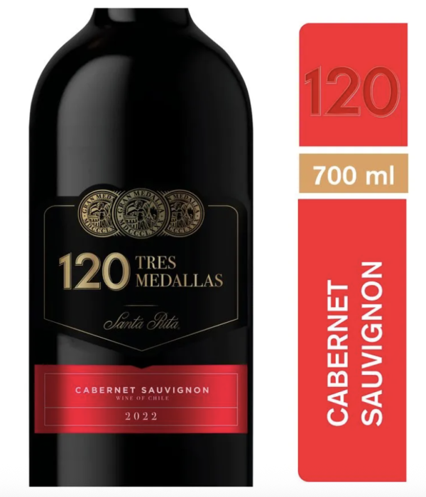 Vino Santa Rita 120 3 Medallas Cabernet Sauvignon 700 cc